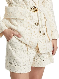 Lace High-Rise Shorts