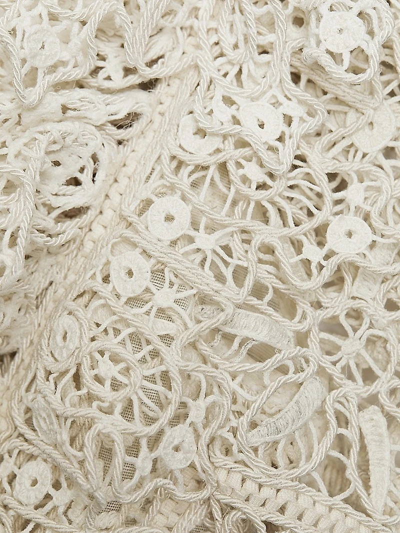 Cornelli Lace Ruffle-Trim Minidress