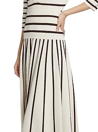 Stripe Midi-Skirt