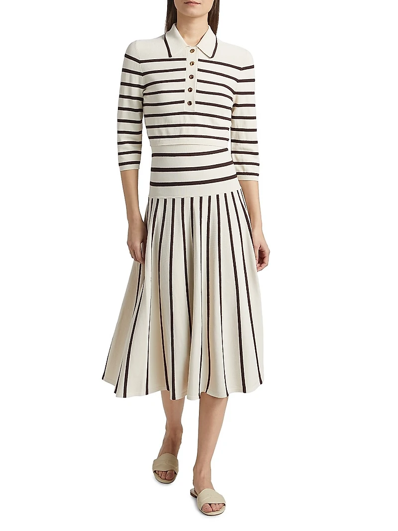 Stripe Midi-Skirt