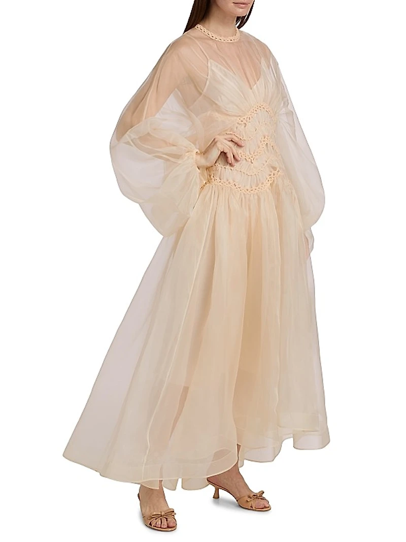 Illuminate Macrame Silk Gown
