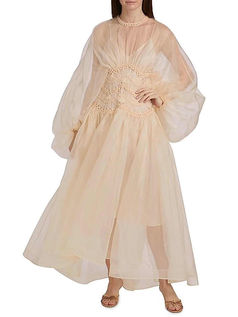 Illuminate Macrame Silk Gown