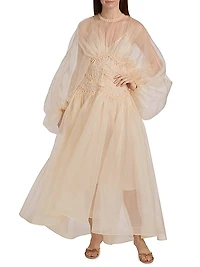 Illuminate Macrame Silk Gown