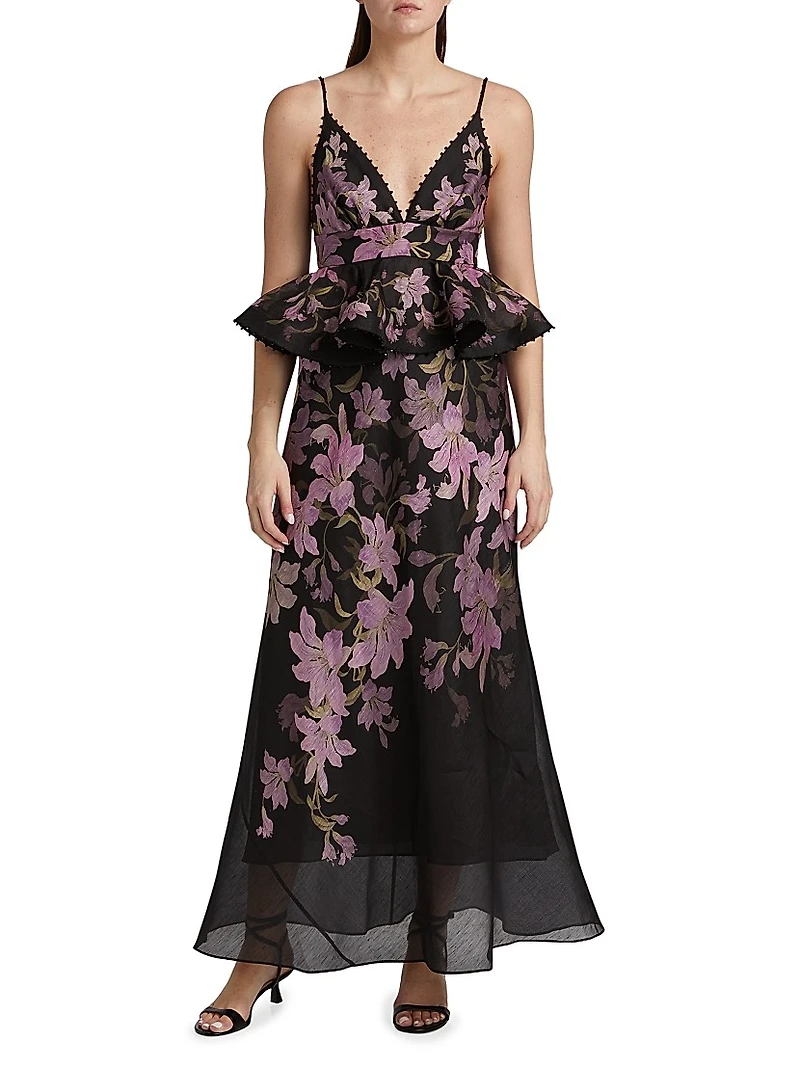 Dawning Peplum Slip Gown