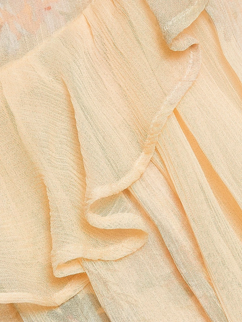 Pleated Floral Blouse