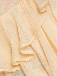 Pleated Floral Blouse