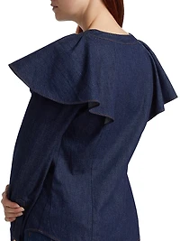 Caped Denim Blouse