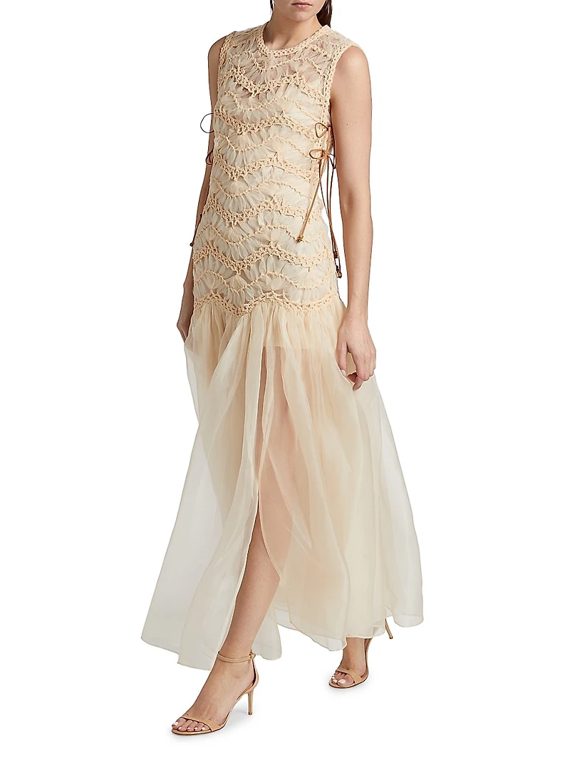 Illuminate Macramé Maxi Dress