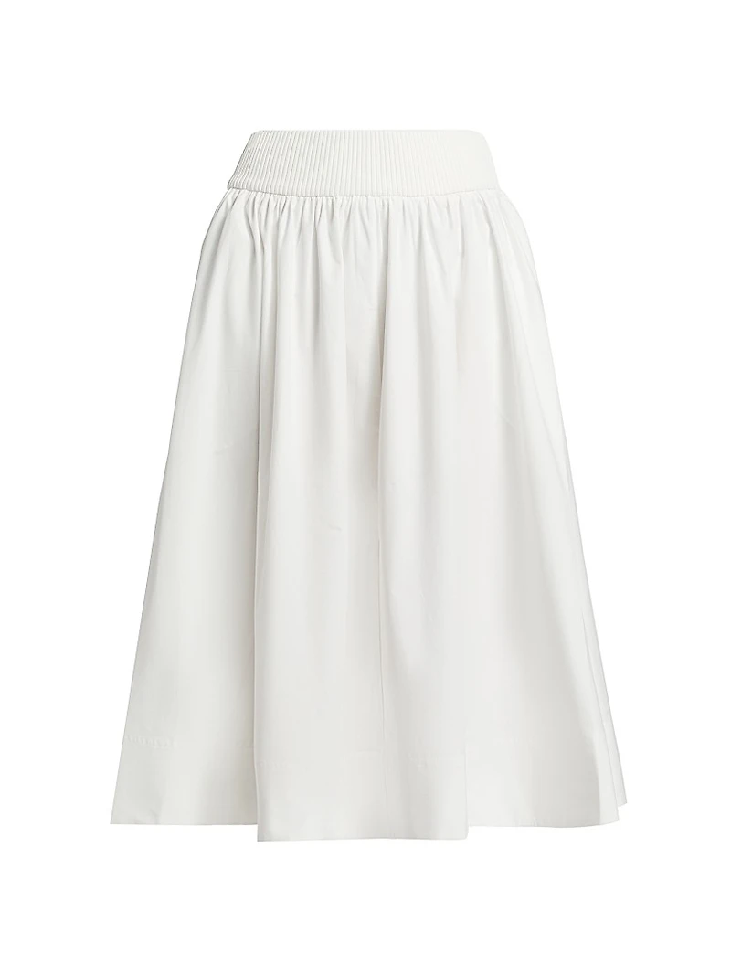 Poplin A-Line Midi-Skirt