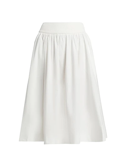 Poplin A-Line Midi-Skirt