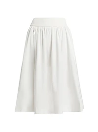 Poplin A-Line Midi-Skirt