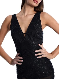 Embellished Cut Out Gown