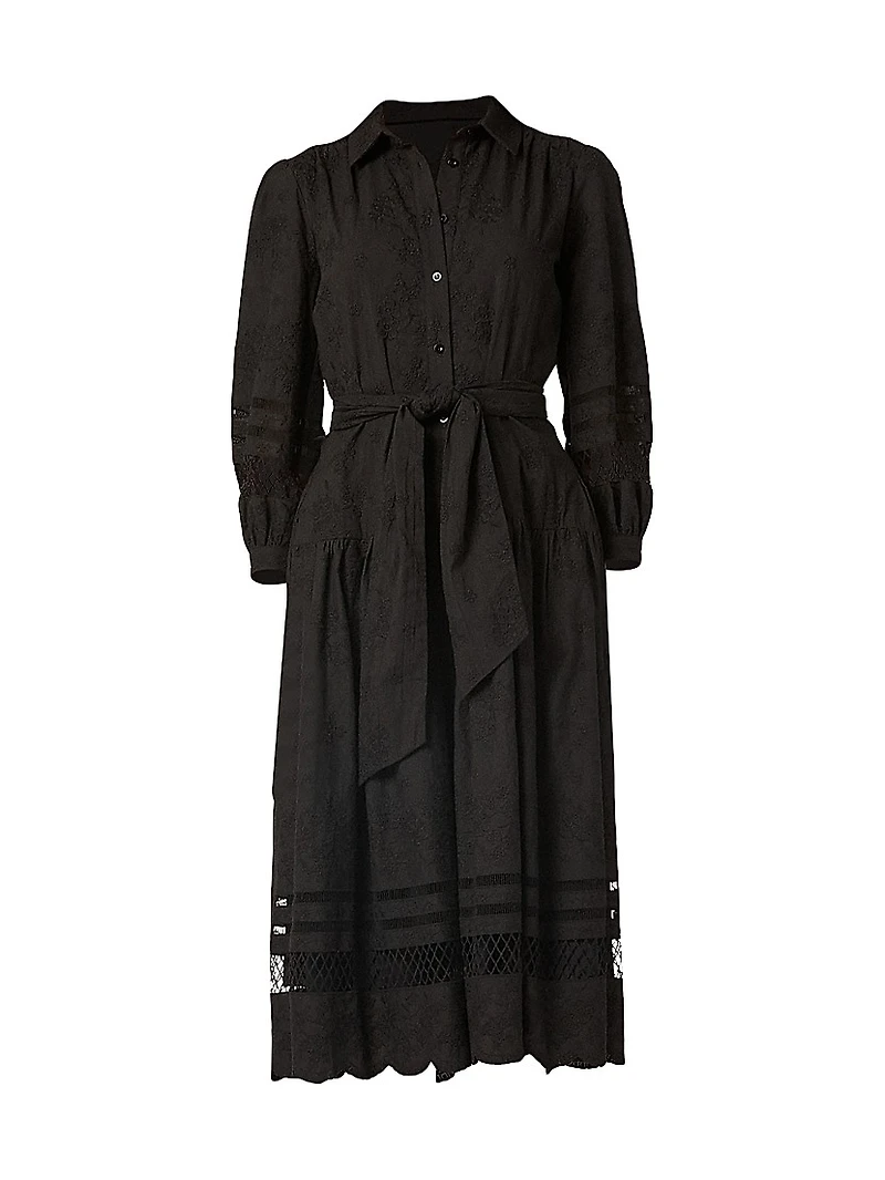 Magnolia Tiered Cotton Midi-Shirtdress