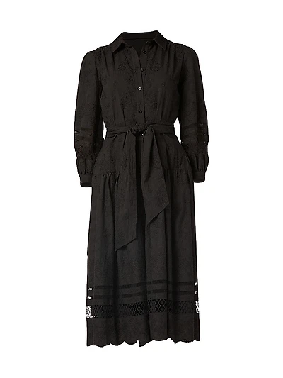 Magnolia Tiered Cotton Midi-Shirtdress