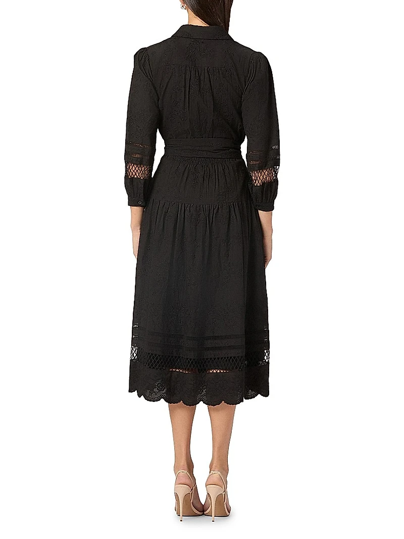 Magnolia Tiered Cotton Midi-Shirtdress