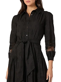 Magnolia Tiered Cotton Midi-Shirtdress