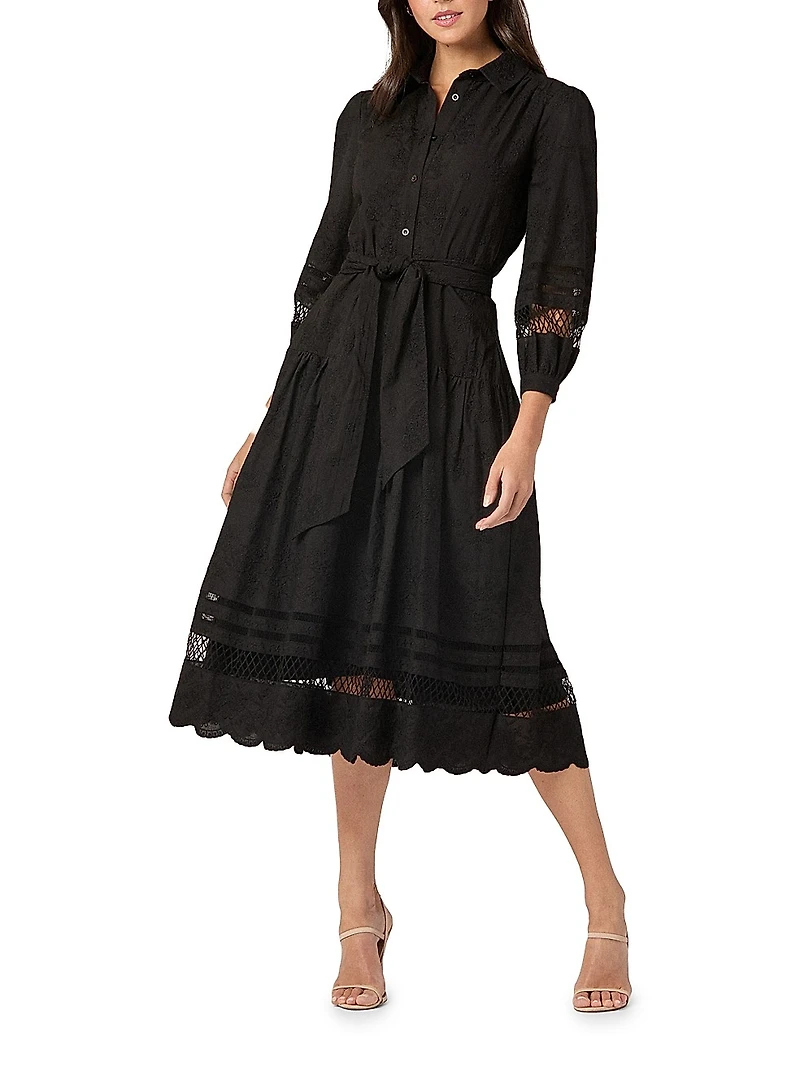 Magnolia Tiered Cotton Midi-Shirtdress