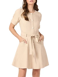 Brooks Chambray Tie-Waist Minidress