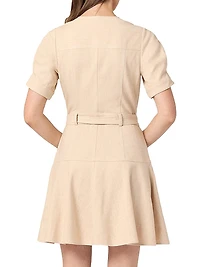Brooks Chambray Tie-Waist Minidress