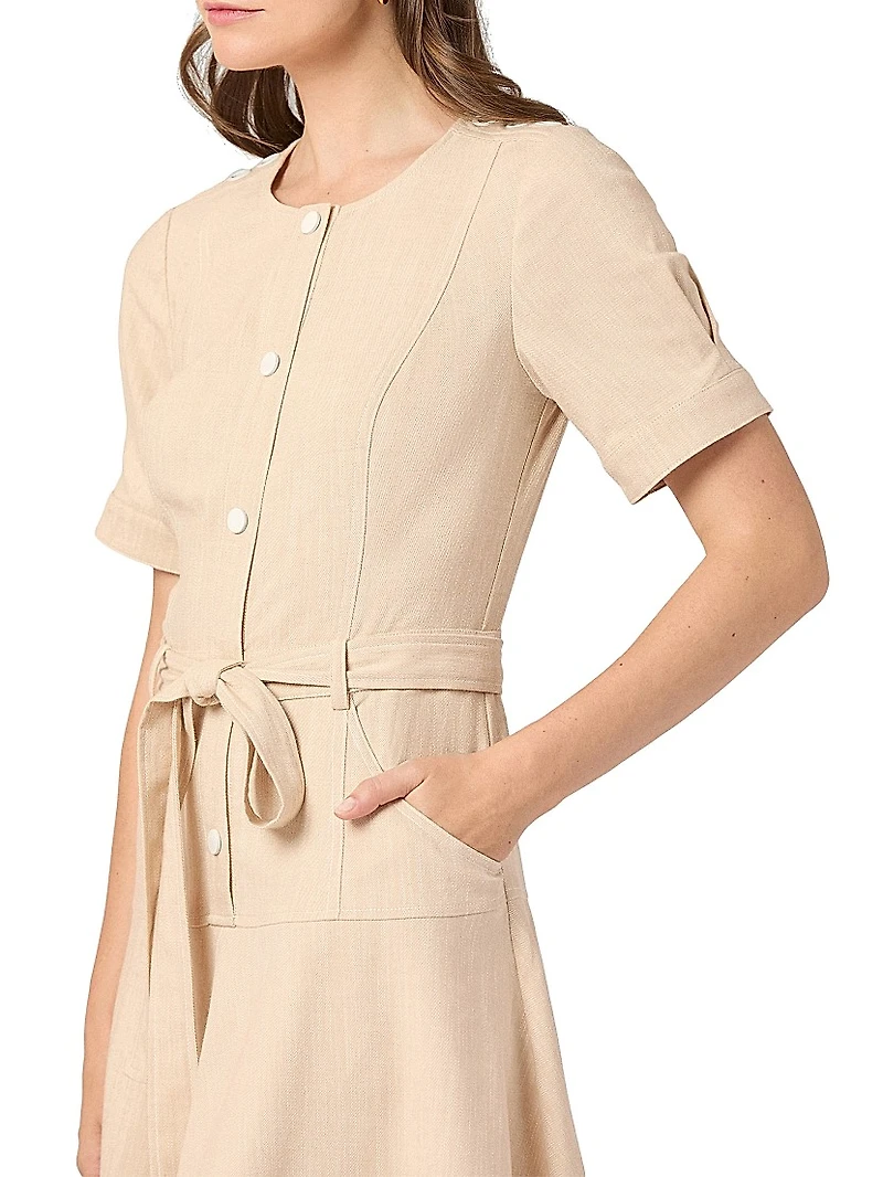 Brooks Chambray Tie-Waist Minidress
