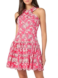 Lottie Broderie Anglaise Halterneck Minidress