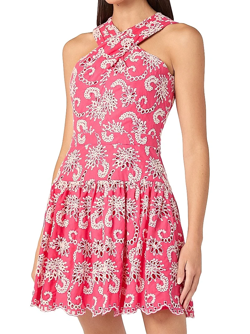 Lottie Broderie Anglaise Halterneck Minidress