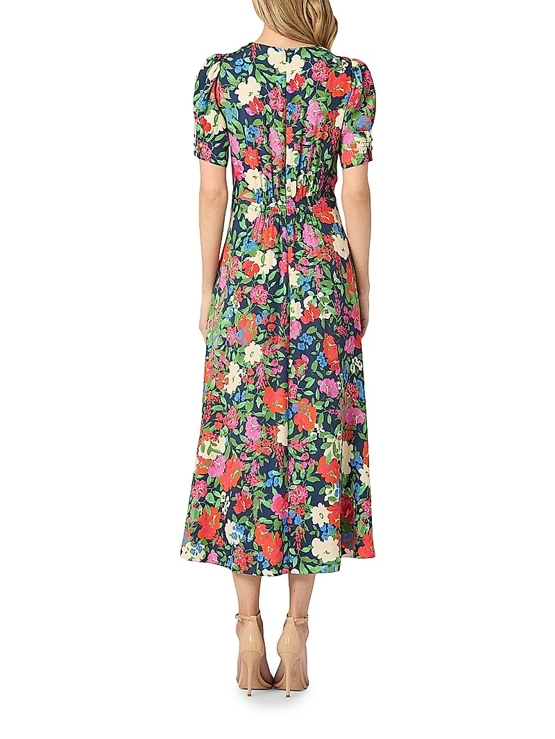 Bryson Floral V-Neck Midi-Dress