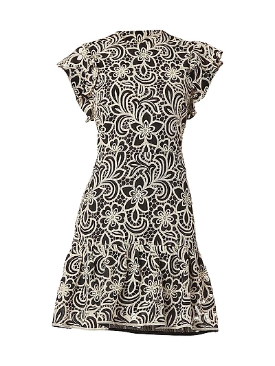 Kassia Ruffled Lace Minidress