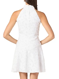 Edwina Burnout Chiffon Halterneck Minidress