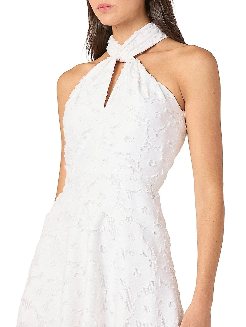 Edwina Burnout Chiffon Halterneck Minidress