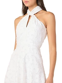 Edwina Burnout Chiffon Halterneck Minidress