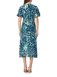 Drew Floral Ruched Midi-Dress