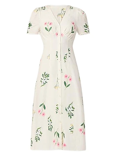 Corrina Embroidered Midi-Shirtdress