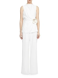 Zahara Crêpe Flower Jumpsuit