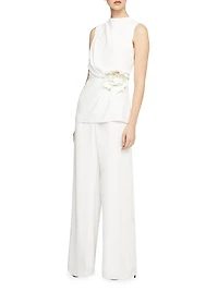 Zahara Crêpe Flower Jumpsuit