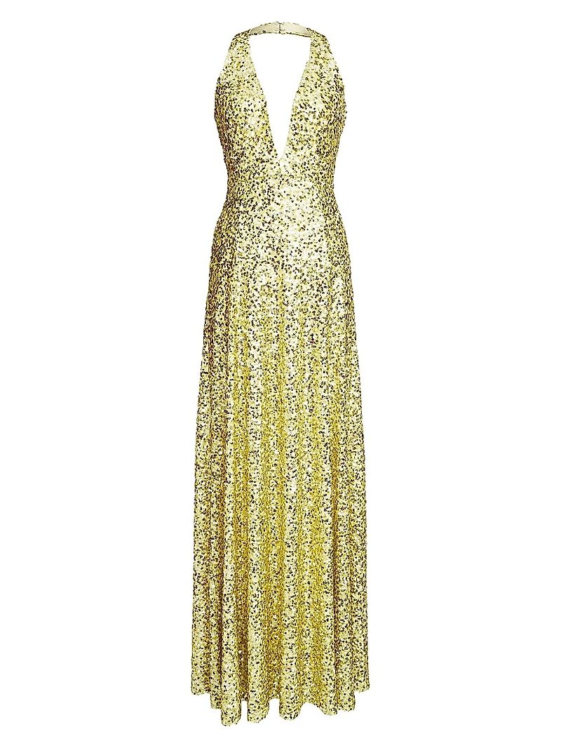 Renata Sequin Halterneck Gown