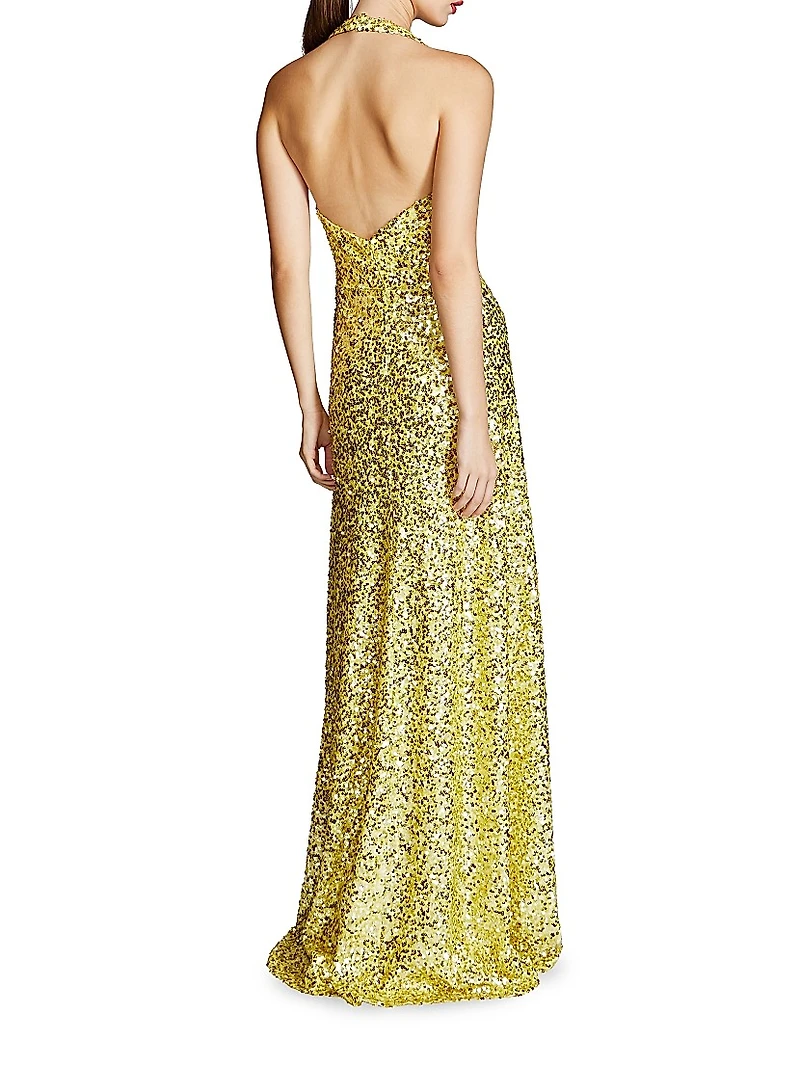 Renata Sequin Halterneck Gown
