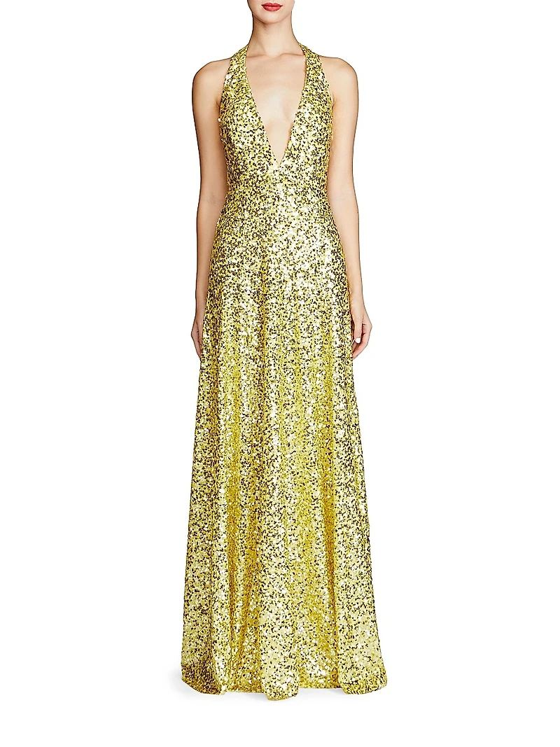 Renata Sequin Halterneck Gown