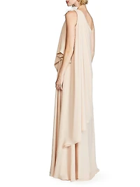 Solena One-Shoulder Georgette Gown