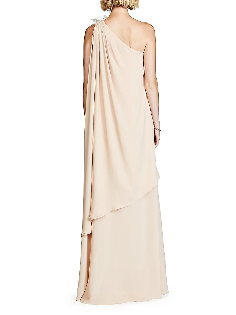 Solena One-Shoulder Georgette Gown
