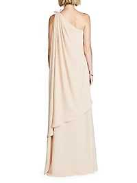 Solena One-Shoulder Georgette Gown