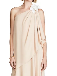 Solena One-Shoulder Georgette Gown