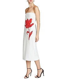 Sylvie Sequin Floral Strapless Midi-Dress