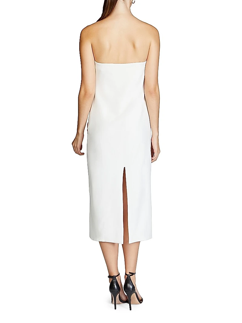 Sylvie Sequin Floral Strapless Midi-Dress