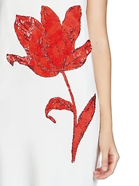 Sylvie Sequin Floral Strapless Midi-Dress