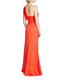 Roselle Crepe One-Shoulder Gown