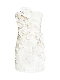 Farren Faux Leather Paillette Minidress