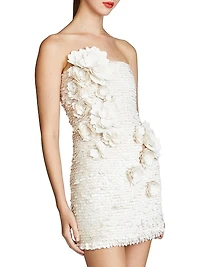 Farren Faux Leather Paillette Minidress