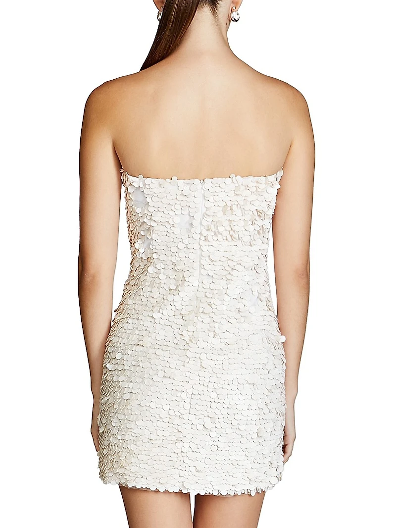 Farren Faux Leather Paillette Minidress