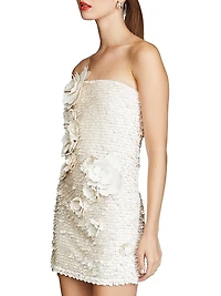 Farren Faux Leather Paillette Minidress